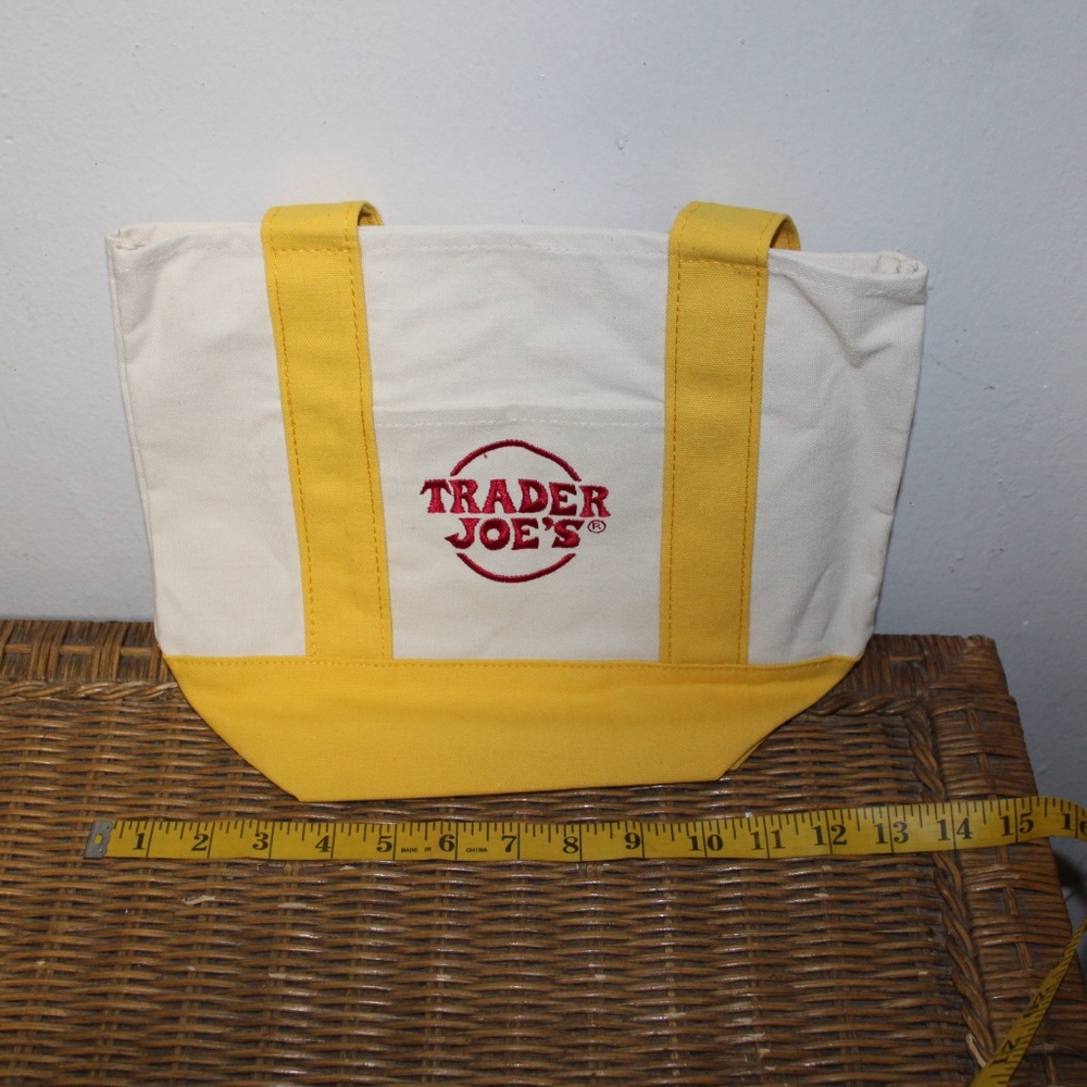 Trader Joe's mini canvas tote bag NWT - image 3